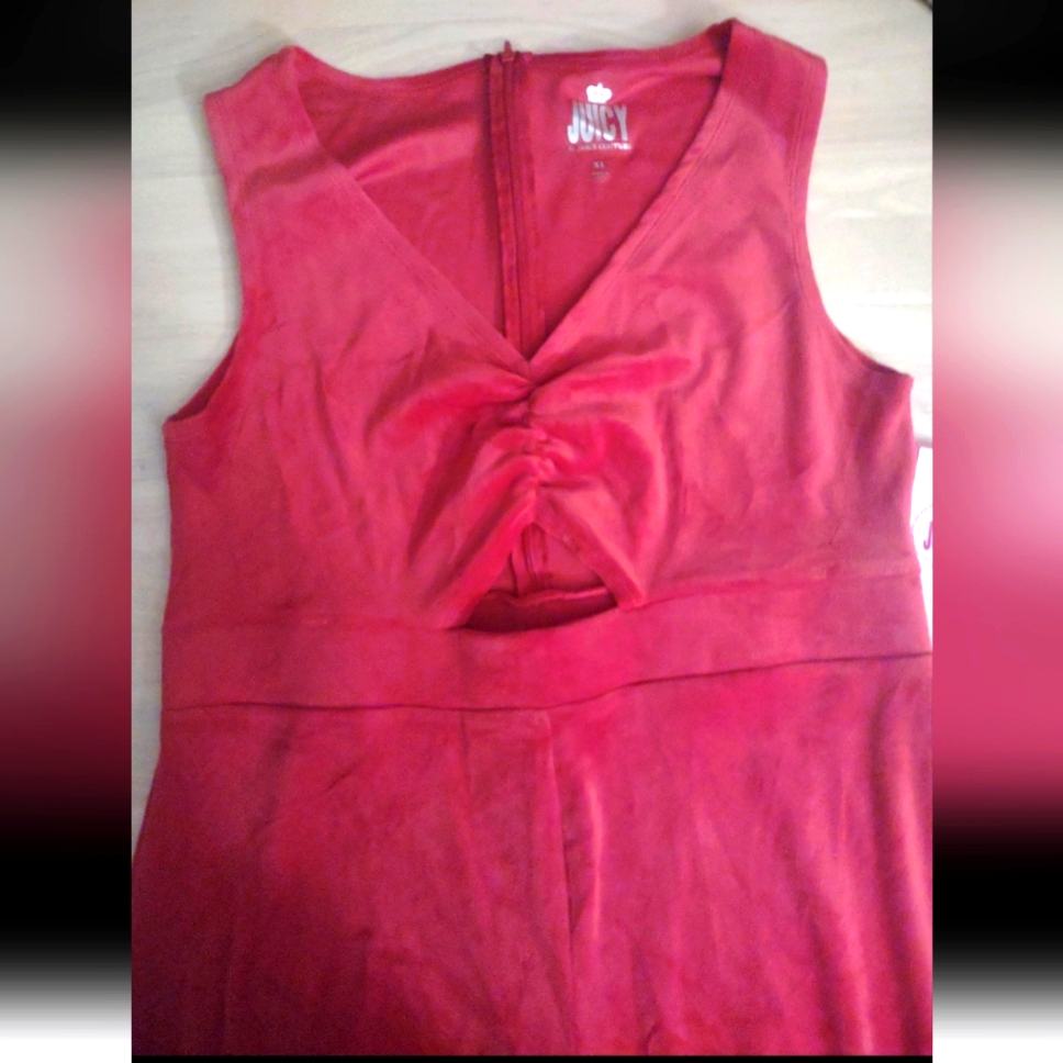 Juicy By Juicy Couture Cherry Red Velvet Velour Jumpsuit Y2k
